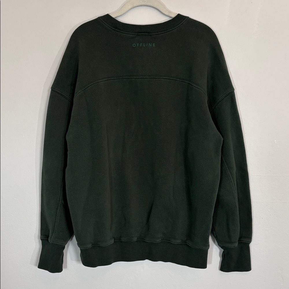 Aerie Offline Forest Green Crewneck Sweatshirt - Picture 3 of 9